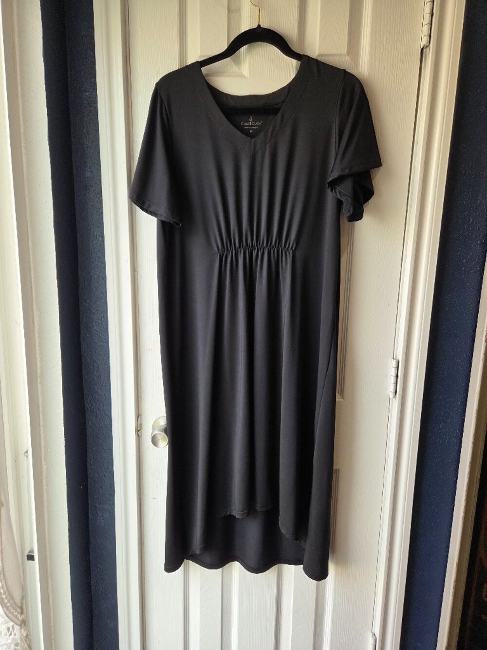 Cuddl Duds Black Flexwear Maxi Dress Medium Hi-low hem